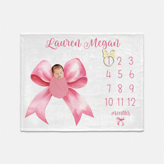 Lillian Rose 'To The Moon And Back' Baby Milestone Blanket - Photo Prop Fleece Blanket 47x47