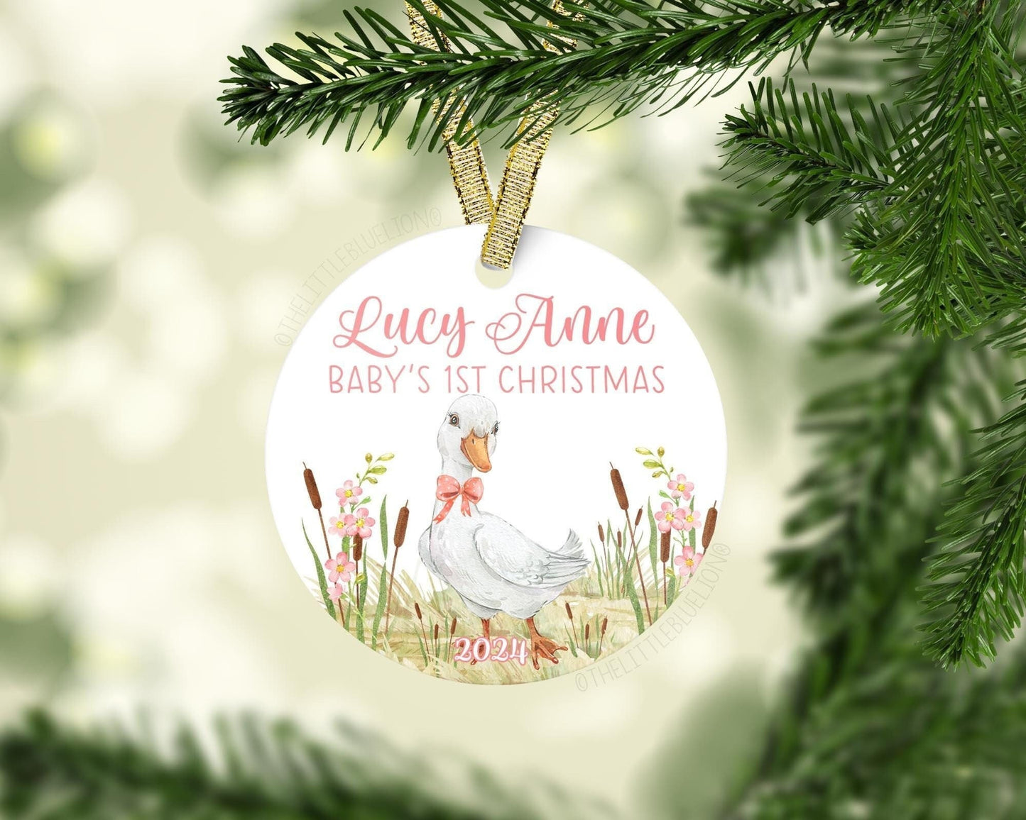 Girl Goose Baby 1st Christmas Ornament, B88