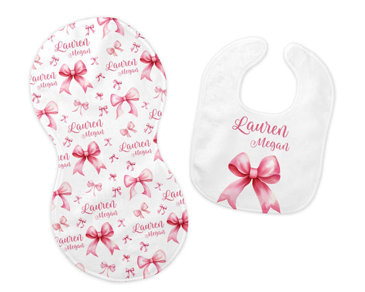 Coquette Bib and Burp Cloth Set, G90