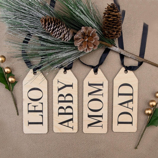 Wooden Stocking Name Tags