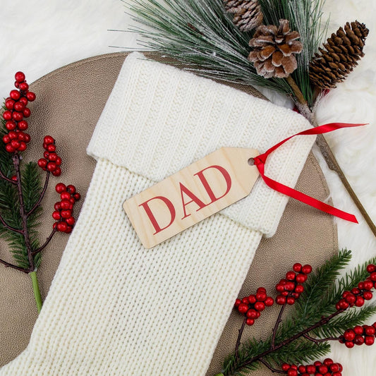 Wooden Family Stocking Name Tags