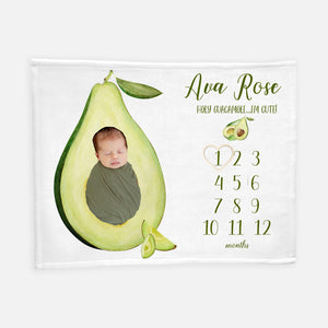 Girl Avocado Baby Milestone Blanket