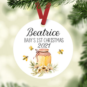 Honey Bees Baby 1st Christmas Ornament