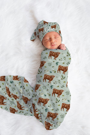 Highland Cow Baby Swaddle Blanket