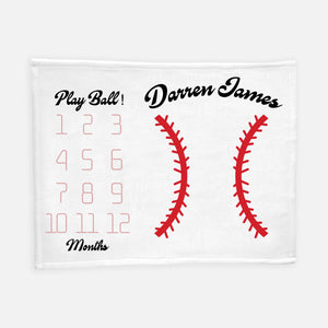 Baseball Baby Boy Milestone Blanket