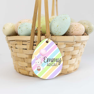 Wooden Egg Easter Basket Name Tag