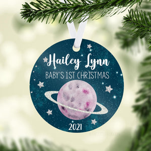 Outer Space Baby First Christmas Ornament