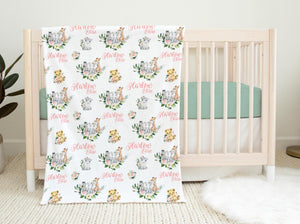 Safari Girl Baby Swaddle Blanket