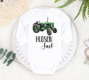 Tractor Baby Bodysuit, Farm Tractor Baby Outfit, Baby Shower Gift, Pregnancy Reveal Baby Shirt, Baby One Piece, Tractor Baby Outfit
