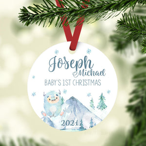 Yeti Mountains Baby First Christmas Ornament