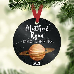 Outer Space Baby 1st Christmas Ornament