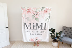 We Love You Mimi Floral Blanket