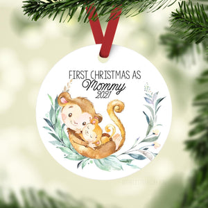 Monkey First Christmas as Mommy Ornament
