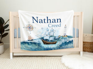Nautical Baby Boy Blanket