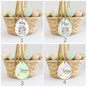 Wooden Egg Easter Basket Name Tag