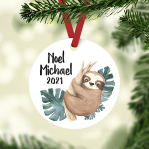 Sloth Baby 1st Christmas Ornament