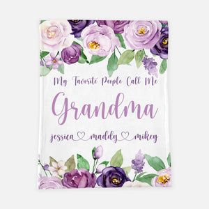 Purple Floral Grandma Blanket