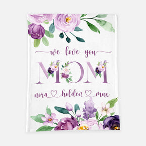 Purple Floral Mom Blanket
