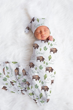 Buffalo Cactus Baby Blanket