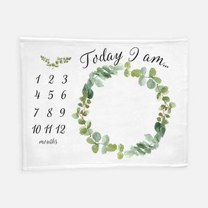 Today I Am Wreath Milestone Blanket