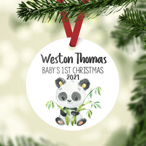 Panda Bear Baby 1st Christmas Ornament