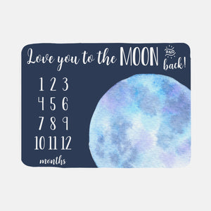 Love You To The Moon and Back Baby Milestone Blanket