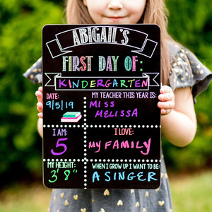 Reusable First and Last Day of School Sign, Liquid Chalk Dry Erase School Board, First Day of School Sign, Last Day of School Sign, Pastel