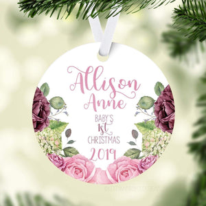 Rose Baby 1st Christmas Ornament