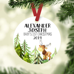 Moose Baby 1st Christmas Ornament