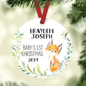Fox Baby 1st Christmas Ornament