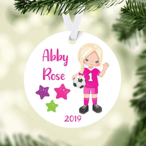 Girl Soccer Player Ornament