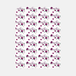 Purple and Pink Rose Floral Baby Swaddle Blanket