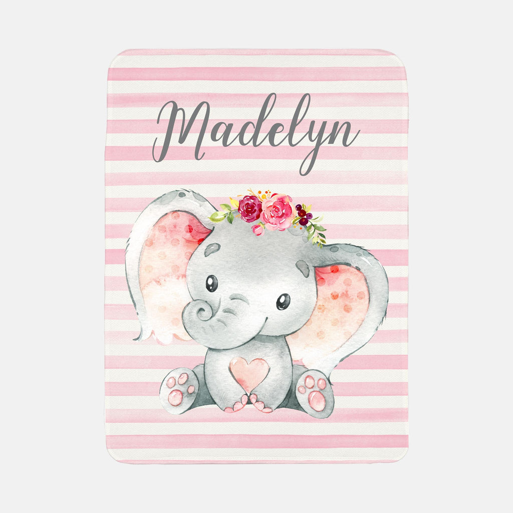 LVYZIHO Personalized Name Custom Baby Blanket Blue Pink Elephant Stripe Boy  / Girl Blanket - 30x40 /48x60 /60x80 Inches Blanket - AliExpress