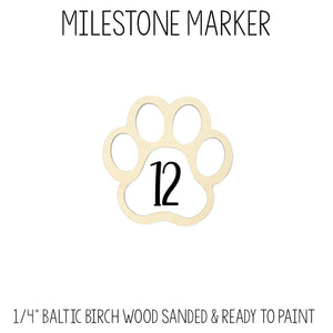 Dog Paw Print Milestone Marker