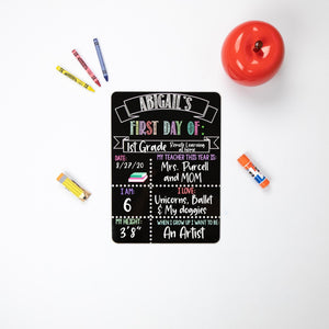 First and Last Day of School Sign, Liquid Chalk School Board, ReUsable First Day of School Sign, Last Day of School Sign, Pastel
