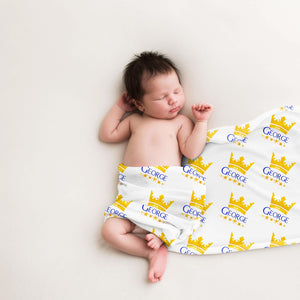 Crown Boy Baby Swaddle Blanket