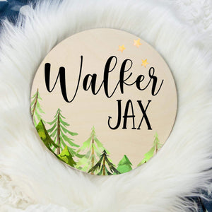 Forest Round Wood Name Sign