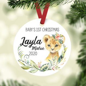 Lioness Baby 1st Christmas Ornament