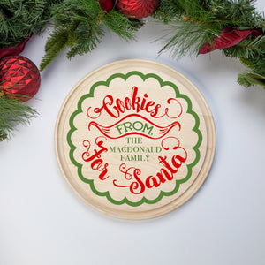 Wooden Santa Cookie Tray, Personalized Santa Cookie Tray, Christmas Eve Treat Tray, Santa Treat Tray, Cookies and Milk Tray for Santa