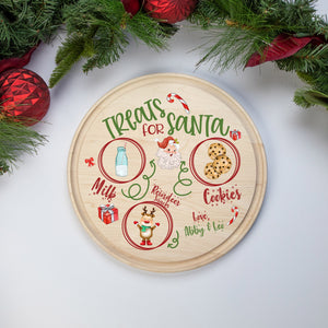 Wooden Santa Milk and Cookie Tray, Personalized Santa Cookie Tray, Christmas Eve Treat Tray, Santa Treat Tray, Santa Cookies and Milk Tray