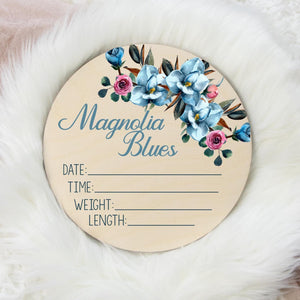 Blue Magnolia Birth Stat Sign