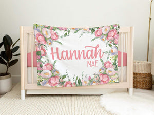 Pink Floral Baby Girl Blanket
