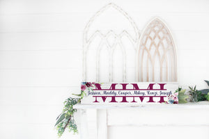 Purple Floral Wooden Mimi Sign