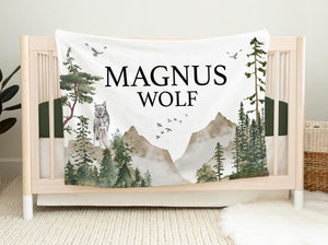 Mountain Wolf Baby Blanket