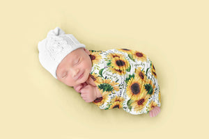 Sunflower Baby Swaddle Blanket