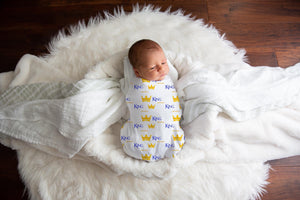 Crown Baby Boy Swaddle Blanket