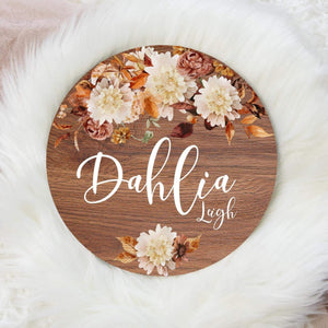 Dahlia Floral Name Sign