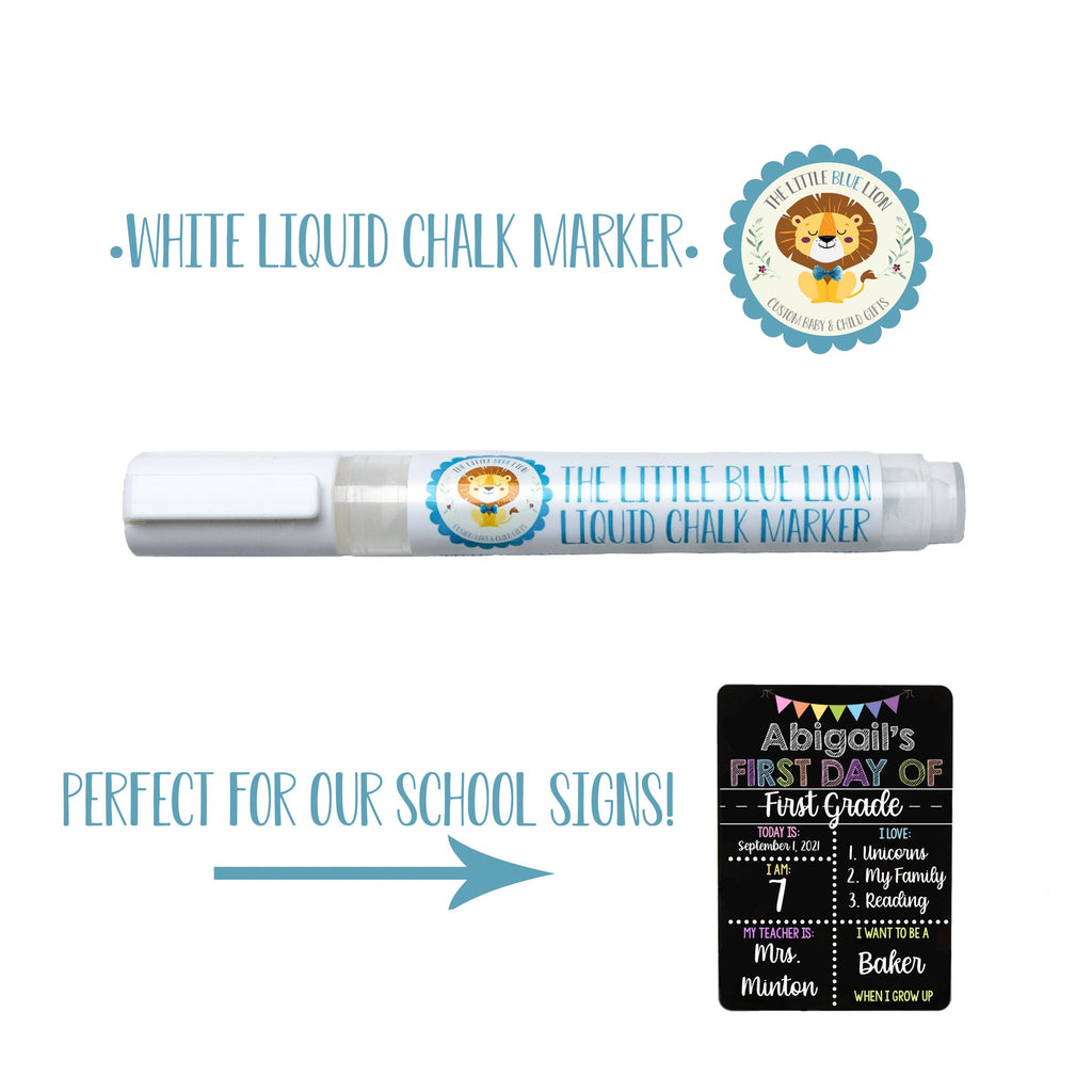 White Liquid Chalk Marker for The Little Blue Lion Reusable First and
