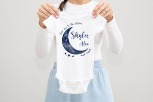 Luna Baby Bodysuit, Blue Moon Baby Outfit, Baby Shower Gift, Pregnancy Reveal Baby Shirt, Baby One Piece, Love You To The Moon and Back