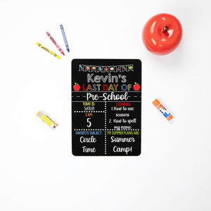 First Day of School Sign, Reusable First and Last Day of School Sign, Liquid Chalk Dry Erase School Board, Primary Apple School Sign Set
